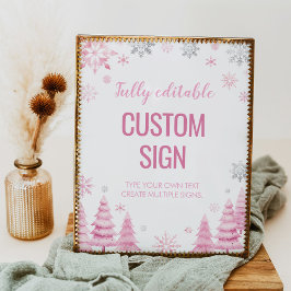 Poster Snowflake Winter Onederland Birthday Sinal Persona