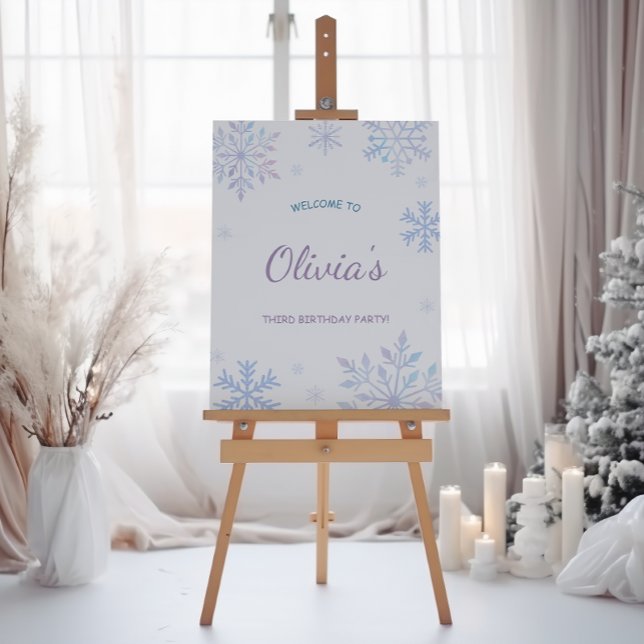 Poster Snowflake Winter primeiro aniversario Wonderland B (Criador carregado)