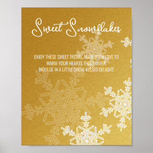 Poster Snowflakes do Ouro do chá de fraldas Significa Mes