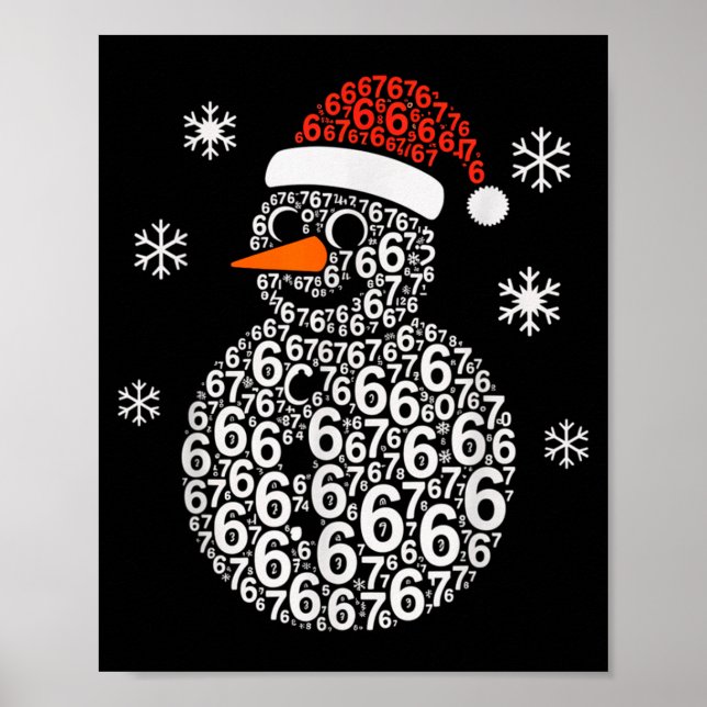 Poster Snowman 67 Six Seven 6 7 Meme Christmas Funny Boy  (Frente)