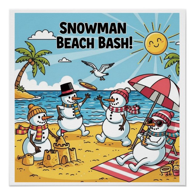 Póster Snowman Beach Bash (Frente)