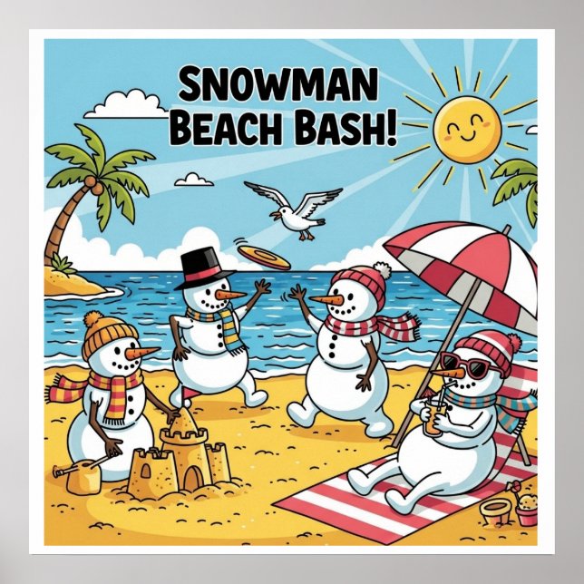 Poster Snowman Beach Bash (Frente)