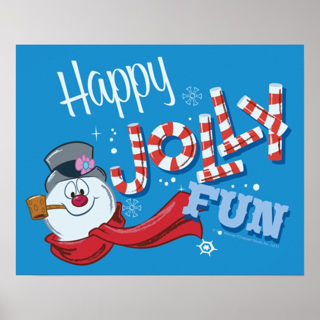 Poster Snowman™ congelado | Feliz Jolly Divertido (Frente)