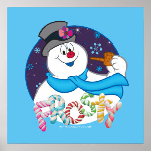 Poster Snowman™ congelado   Nome Colorido da Canela de Do