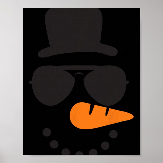 Poster Snowman Face Family Christmas Matching Costume Men (Frente)