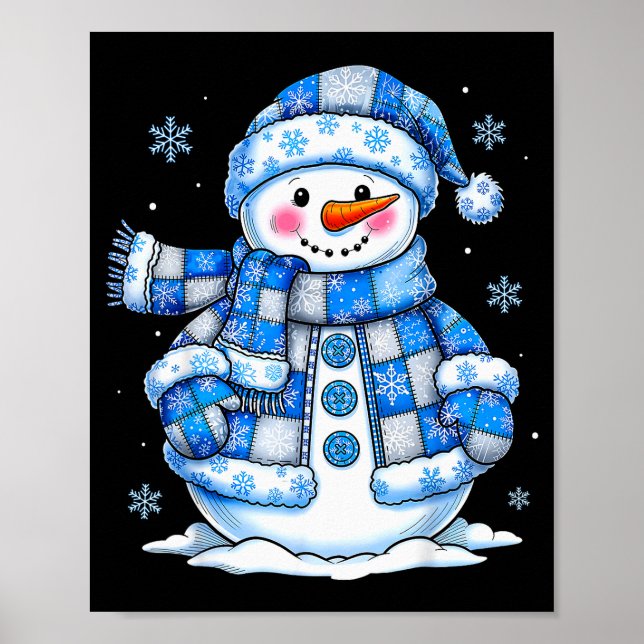 Poster Snowman For Women Men Kids Grandkids Christmas  (Frente)