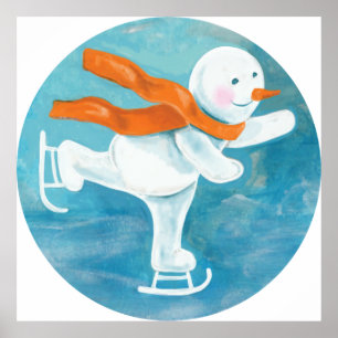 Poster Snowman Ice Skater