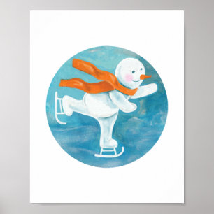 Poster Snowman Ice Skater