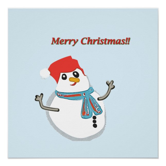 Póster Snowman, Merry Christmas!! (Frente)