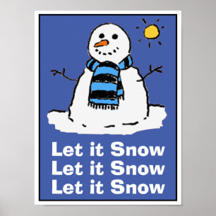 Poster Snowman no dia de um inverno ensolarado