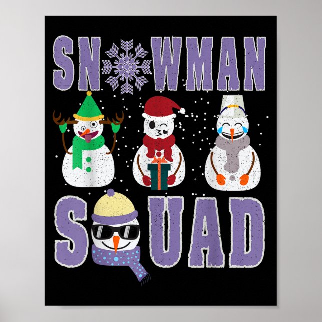 Poster Snowman Squad Funny Family Matching, Teacher And S (Frente)