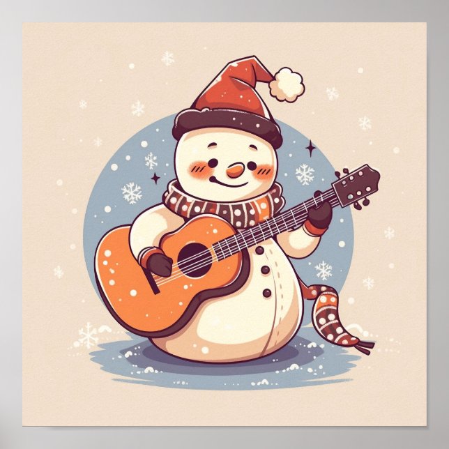 Poster Snowman tocando violão (Frente)
