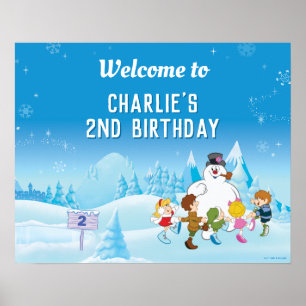 Poster Snowman™ Winter Birthday Sign