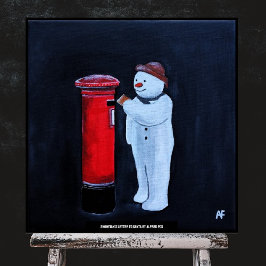 Poster Snowman's Letter to Santa Painting by Alfred Fox