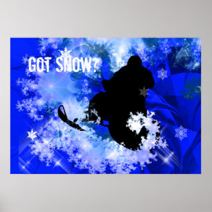 Póster Snowmobiling na avalancha
