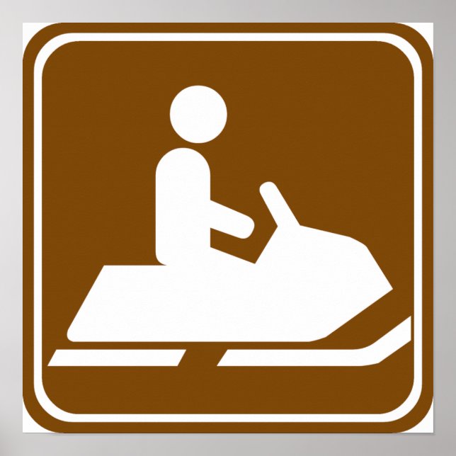 Poster Snowmobiling Triail Highway Sign (Frente)