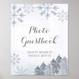 Poster Snowy Forest Watercolor Foto Guestbook