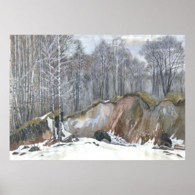 Póster Snowy ravine (Frente)