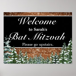 Poster Snowy Wood & Forest Bar Bat Mitzvah Sinal de Boas-