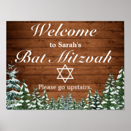 Poster Snowy Wood & Forest Bar Bat Mitzvah Sinal de Boas-