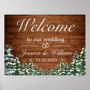Poster Snowy Wood & Forest Country - Sinal de Boas-vindas