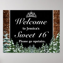 Poster Snowy Wood & Forest Tiara Sweet 16 Sinal de Boas-v