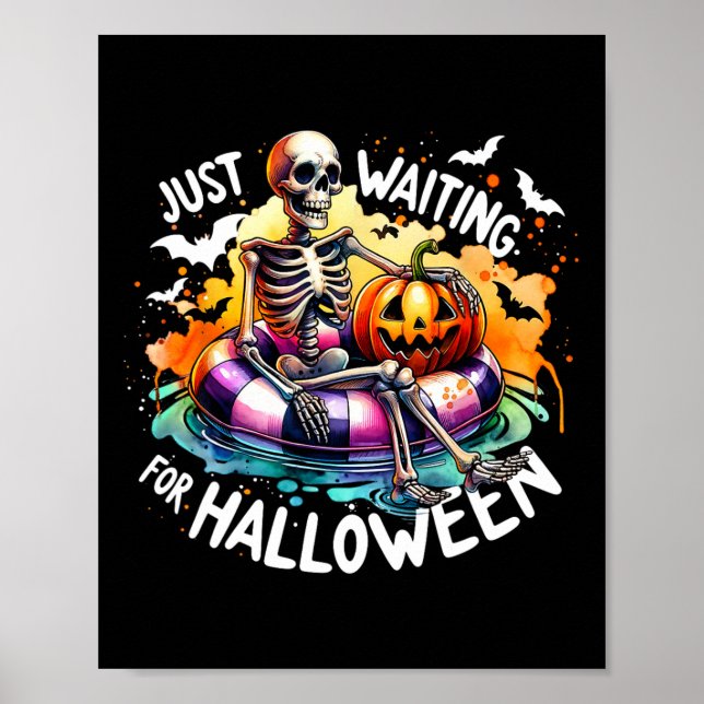 Poster Só Esperando O Halloween Jack O Esqueleto Lantern (Frente)