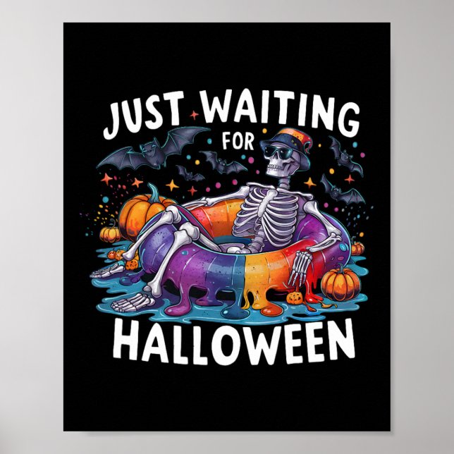 Poster Só Esperando O Halloween Spooky Season Engraçado (Frente)
