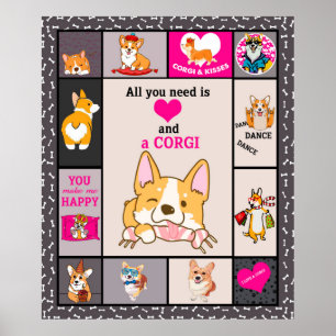 Poster Só Preciso De Amor E Corgi