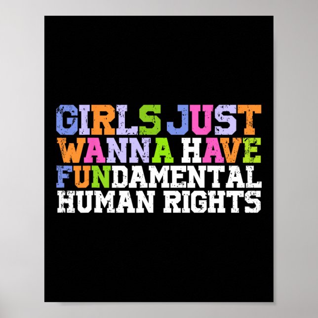 Poster Só quer ter direitos humanos fundamentais feminism (Frente)