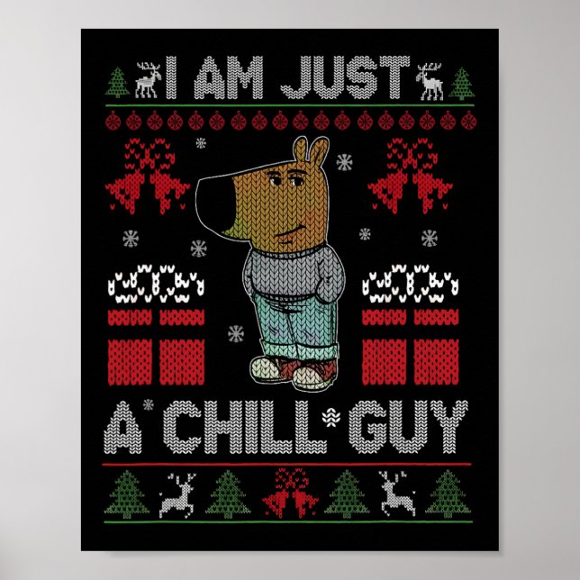 Poster Só um cara tranquilo que gosta do meme de Natal (Frente)