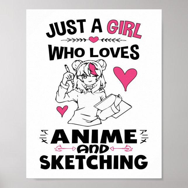 Poster Só uma garota que ama anime e esboça garotas (Frente)