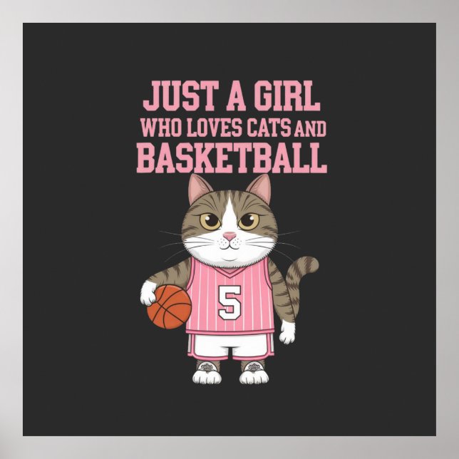 Poster Só uma garota que ama gatos e basquete (Frente)