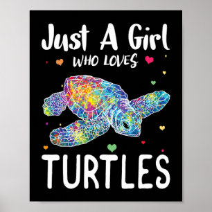 Poster Só uma garota que ama tartarugas aquarelas oceanos