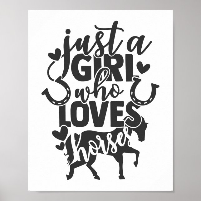 Poster Só uma garota que ama tipografia de cavalos (Frente)