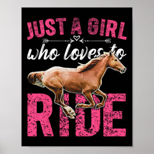 Poster Só Uma Menina Que Adora Correr Com Cavalos De Cava