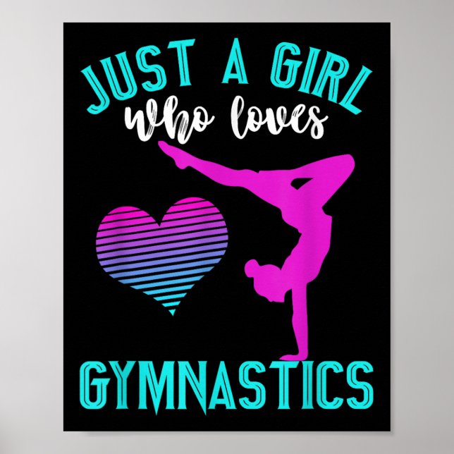 Poster Só Uma Menina Que Ama A Ginástica Engraçada Gymnas (Frente)