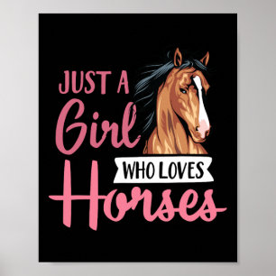 Poster Só Uma Menina Que Ama Cavalos Que Cortam Cavalos