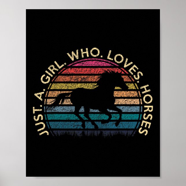 Poster Só Uma Menina Que Ama Cavalos Retro Horseba (Frente)