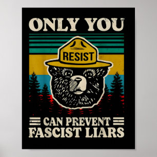 Poster Só Você Resiste Pode Impedir Mentiras Fascistas