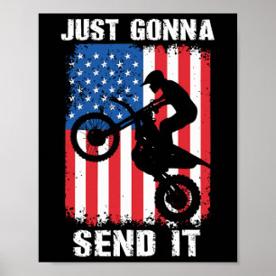 Poster Só Vou Mandar Patriótico Motocross Dirt Bike D