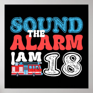 Poster Soa o alarme sou 18 bombeiro 18 aniversário