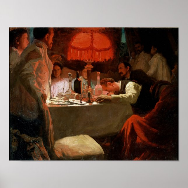 Poster Sob a luz vermelha, c.1910 (Frente)
