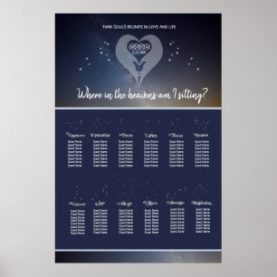 Poster Sob as estrelas que Wedding a carta do assento
