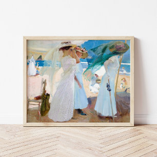 Poster Sob o Awning, Zarauz Joaquín Sorolla