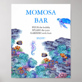 Poster Sob o Chá de fraldas marinho bar Momosa