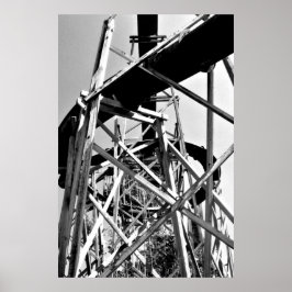 Poster Sob o diapositivo do tubo de água // Preto e Branc