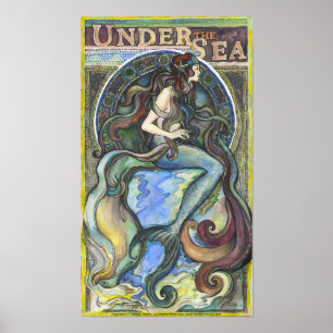 Poster "Sob o mar" - 16,50" x 11,00", poster/papel
