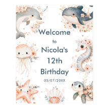 Sob o Mar Animais Festas de aniversário Bem-Vindo