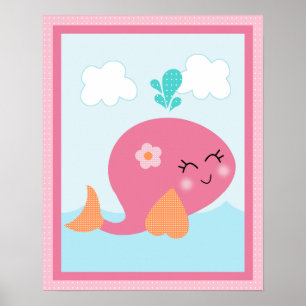 Póster Sob o Mar/ Rapariga/Sealife/Poster de Arte de Bale
